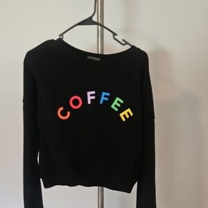 Black Graphic Sweater Coffee